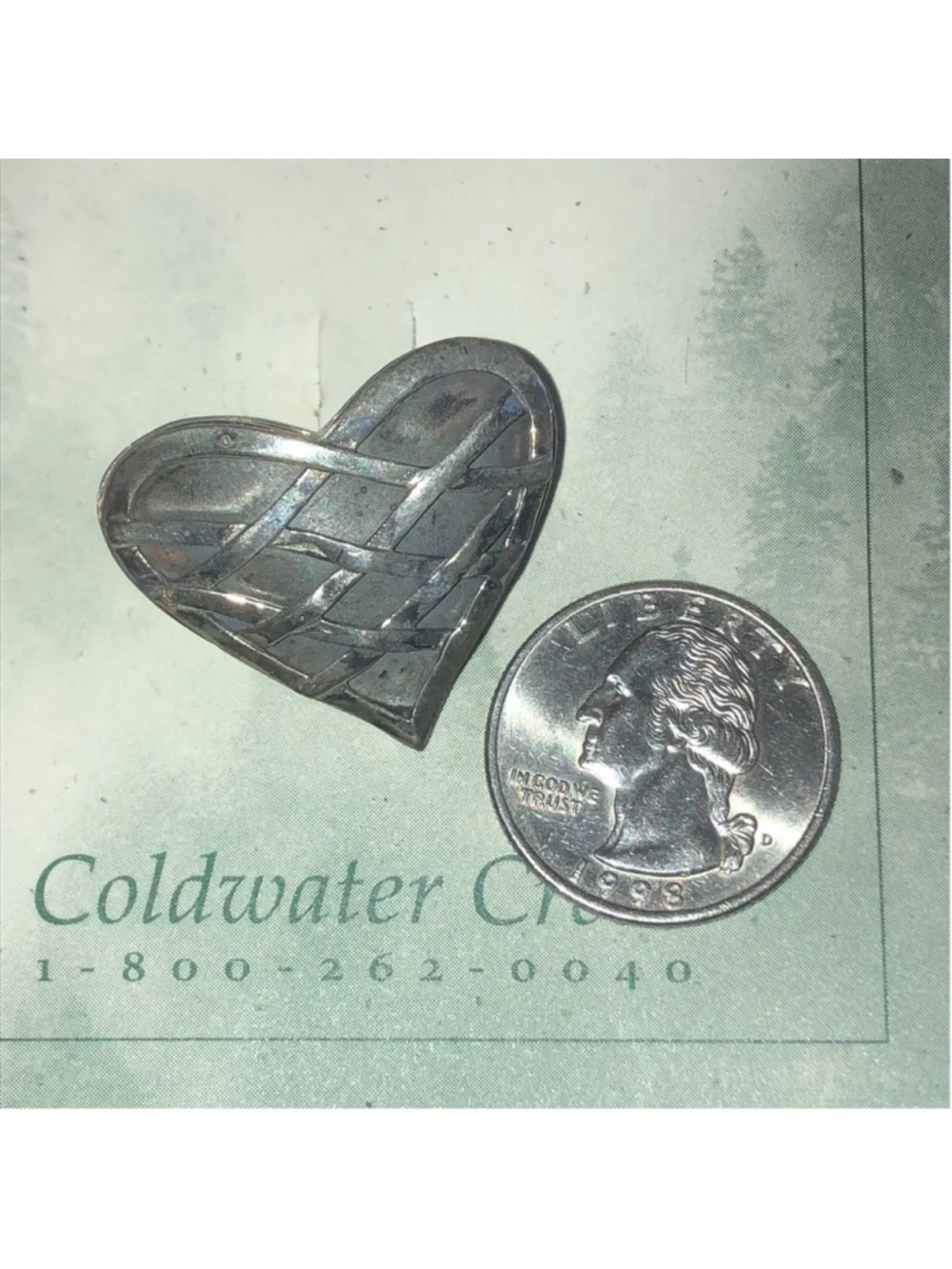 Sterling Silver GFMW Heart Vase Boho Brooch